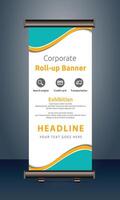 corporate roll up display standee for presentation purpose vector