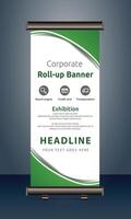 corporate roll up display standee for presentation purpose vector