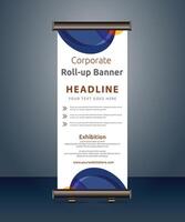 corporate roll up display standee for presentation purpose vector