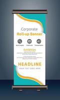 corporate roll up display standee for presentation purpose vector