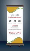 corporate roll up display standee for presentation purpose vector