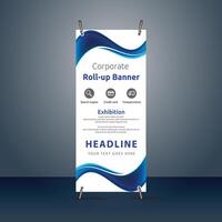 corporate roll up display standee for presentation purpose vector