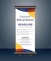 corporate roll up display standee for presentation purpose vector