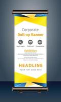 corporate roll up display standee for presentation purpose vector