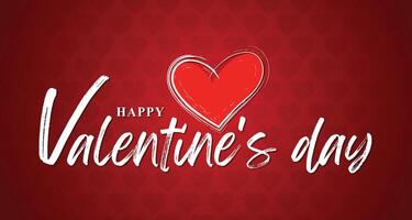 Valentines day background with heart pattern and typography of happy valentines day text vector