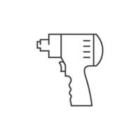Electric screwdriver icon in thin outline style vector
