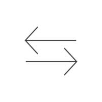Arrows icon in thin outline style vector