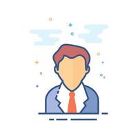 Businessman icon flat color style vector illustration