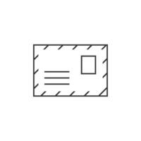 Envelope icon in thin outline style vector