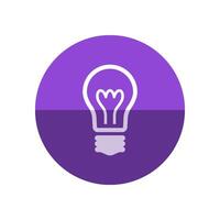 Light bulb icon in flat color circle style. Idea inspiration electricity light vector