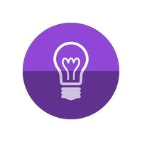 Light bulb icon in flat color circle style. Idea inspiration electricity light vector