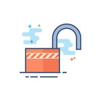 Padlock unlocked icon flat color style vector illustration