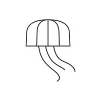 Jellyfish icon in thin outline style vector