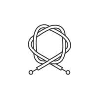 Bicycle cable icon in thin outline style vector