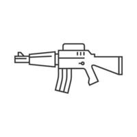 Assault riffle icon in thin outline style vector