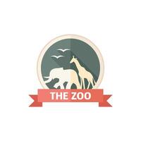 Zoo gate icon in flat color style. Animal park jungle safari vector
