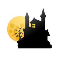 Dark castle icon in color. Halloween symbol building vector