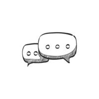 Hand drawn sketch icon chat bubbles vector