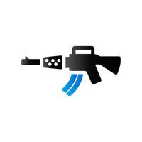 Assault riffle icon in duo tone color. Military weapon vector