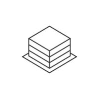 Printing stack icon in thin outline style vector