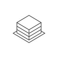 Printing stack icon in thin outline style vector