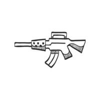 mano dibujado bosquejo icono Clásico arma de fuego vector