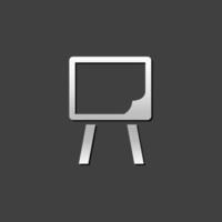 Painting stand icon in metallic grey color style. Drawing pad canvas vector