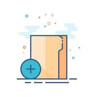 Folder icon flat color style vector illustration