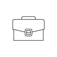 Briefcase icon in thin outline style vector