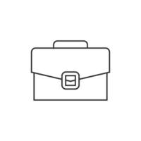 Briefcase icon in thin outline style vector