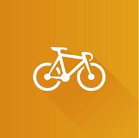 Track bike flat color icon long shadow vector illustration