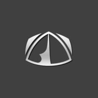 Camping tent icon in metallic grey color style. Shelter vacation travel vector