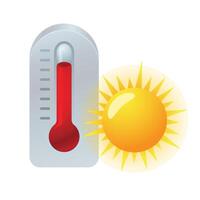 Thermometer icon in color. nature temperature hot humid vector