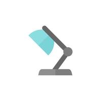 Table lamp icon in flat color style. Electric light adjustable spotlight study science vector