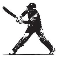 Cricket player vector silhouette.