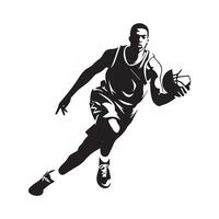 Basketball player silhouette vector illustration.