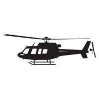 Black isolated silhouette of helicopter on white background. vector