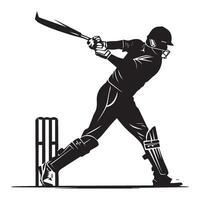 Cricket player vector silhouette.