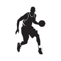 baloncesto jugador silueta vector ilustración.