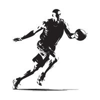 baloncesto jugador silueta vector ilustración.