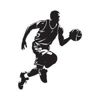 Basketball player silhouette vector illustration.