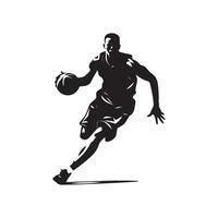 Basketball player silhouette vector illustration.