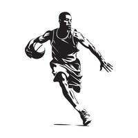 Basketball player silhouette vector illustration.