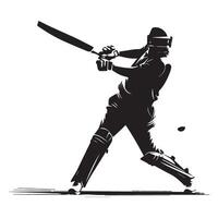 Cricket player vector silhouette.