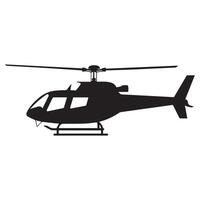 Black isolated silhouette of helicopter on white background. vector