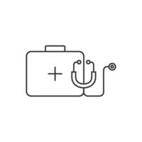 Medical case icon in thin outline style vector