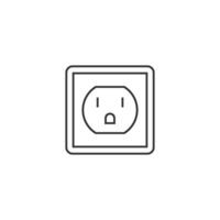 Electrical outlet icon in thin outline style vector