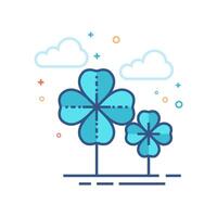 Clover icon flat color style vector illustration