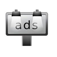 Ad post with cross sign icon in color. vector