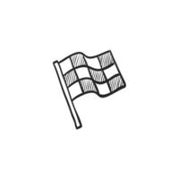 mano dibujado bosquejo icono carrera bandera vector